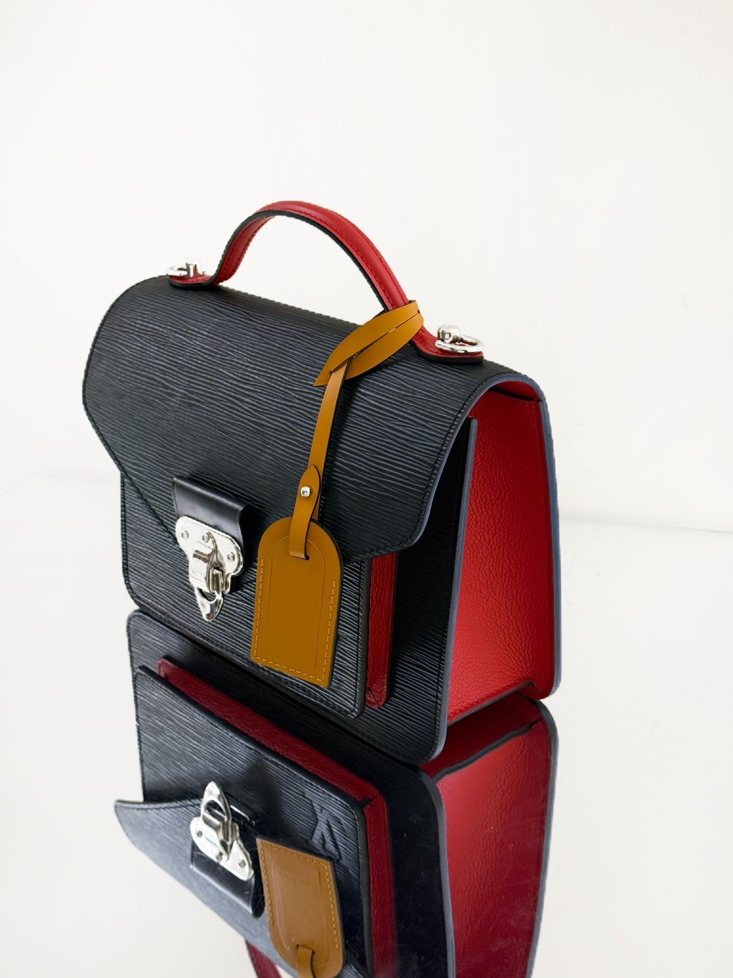 Louis Vuitton - Monceau Messenger Bag - Epi leather - Black with Red and Blue accents - (Medium)