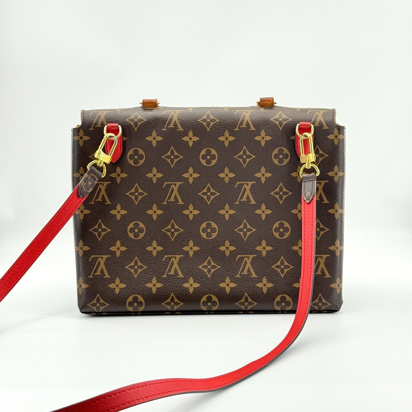 Louis Vuitton - Monogram Colorblock Lock Messenger Bag - Monogram Coated Canvas and Leather - Brown and Red with Gold-Tone Hardware - (medium)