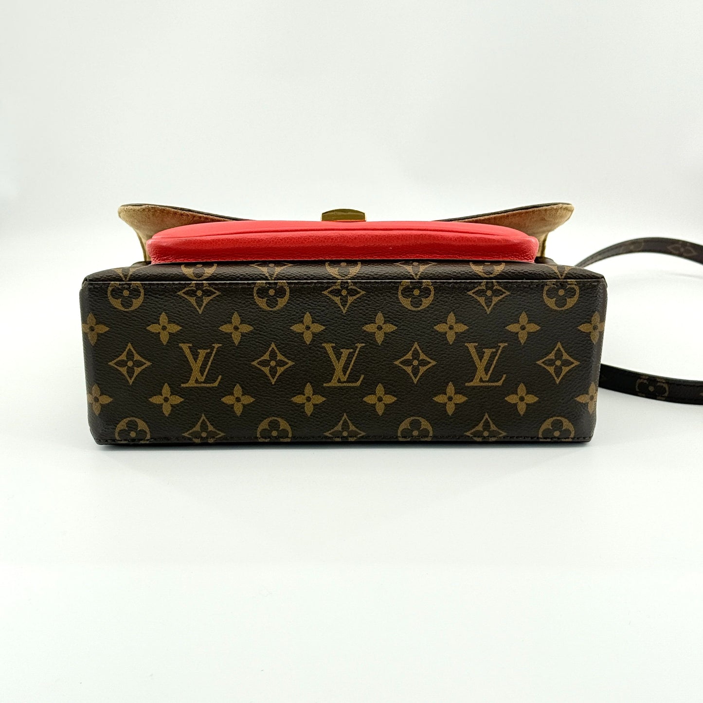 Louis Vuitton - Monogram Colorblock Lock Messenger Bag - Monogram Coated Canvas and Leather - Brown and Red with Gold-Tone Hardware - (medium)
