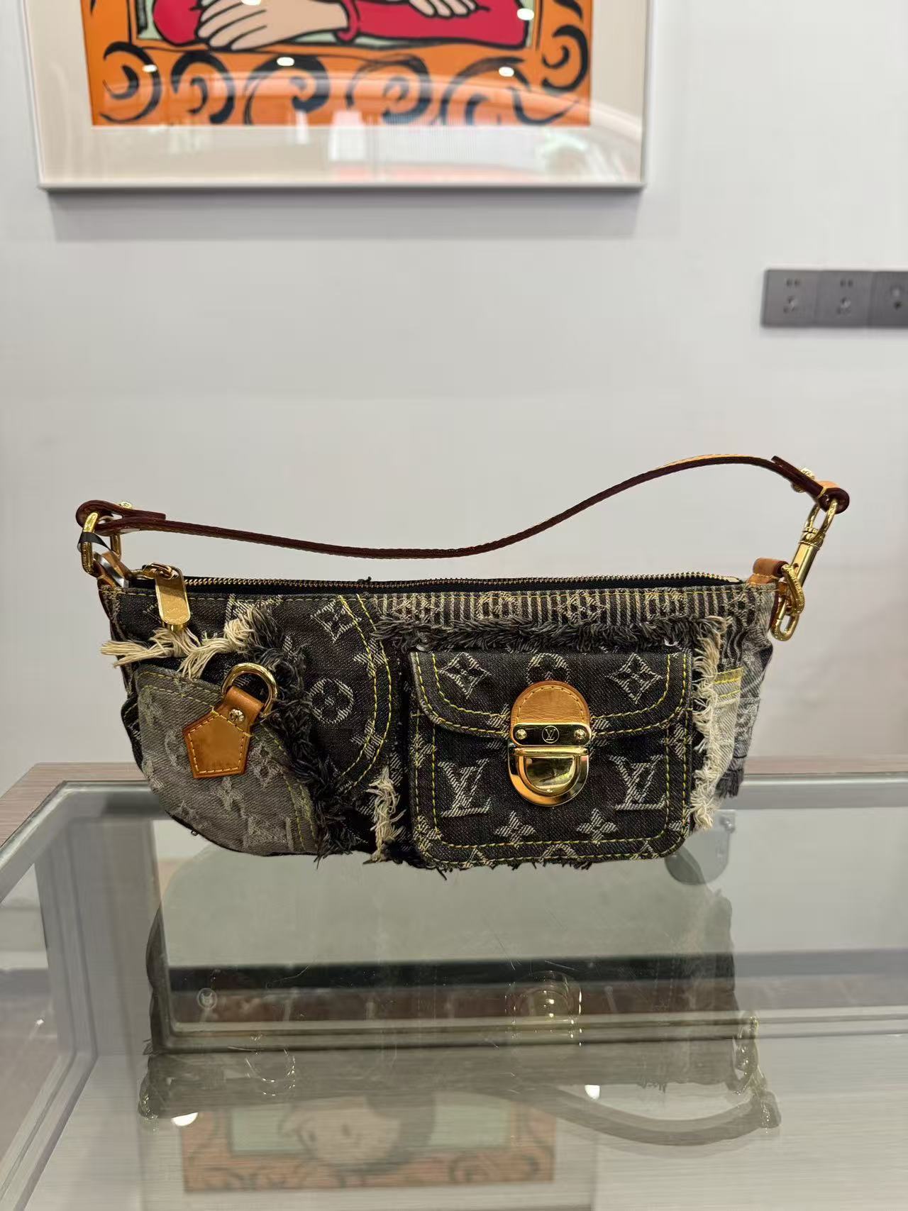 Louis Vuitton - Monogram Denim Crescent Shoulder Bag - Denim - Black - (medium)