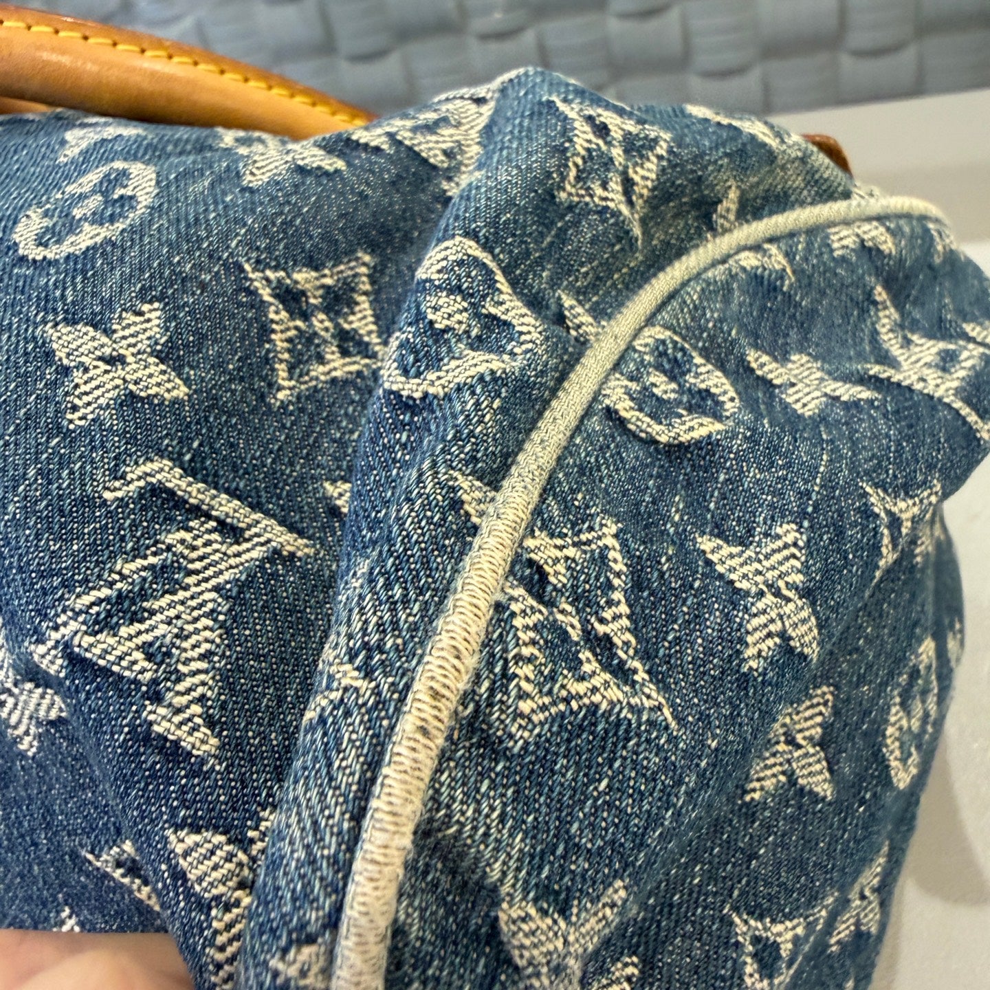 Louis Vuitton - Monogram Denim Speedy Manhattan - Denim, Vachetta Leather - Blue - (medium)