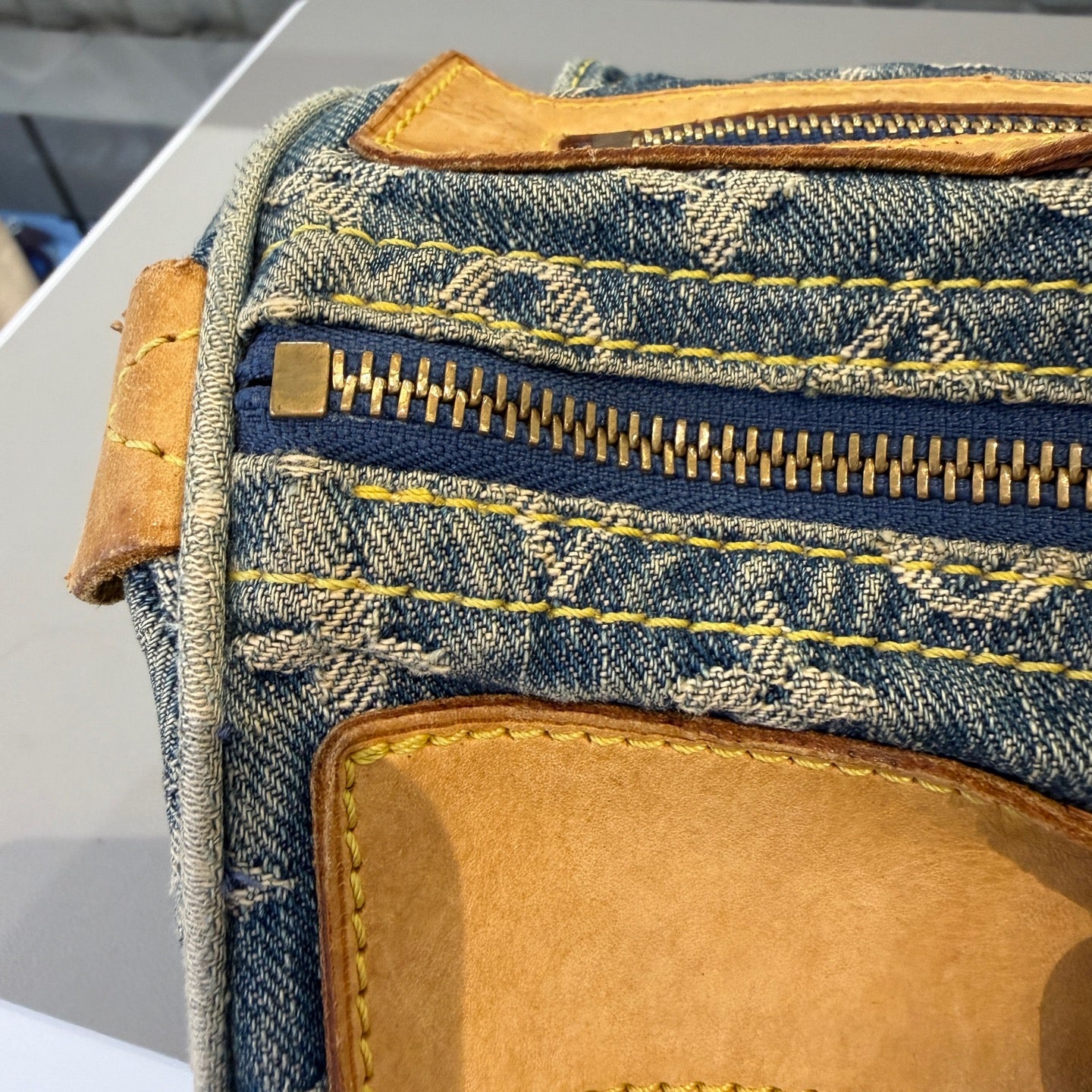 Louis Vuitton - Monogram Denim Speedy Manhattan - Denim, Vachetta Leather - Blue - (medium)