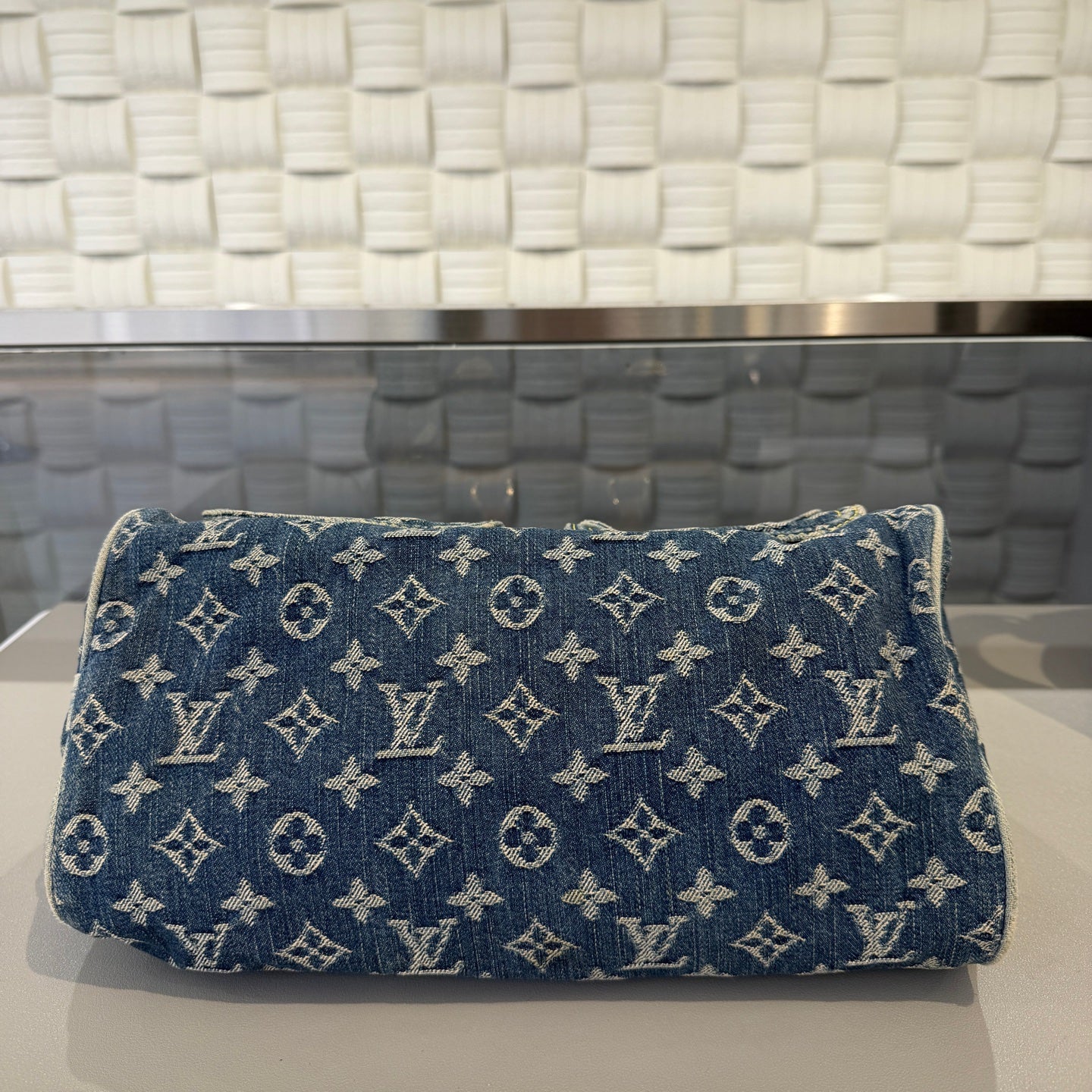 Louis Vuitton - Monogram Denim Speedy Manhattan - Denim, Vachetta Leather - Blue - (medium)