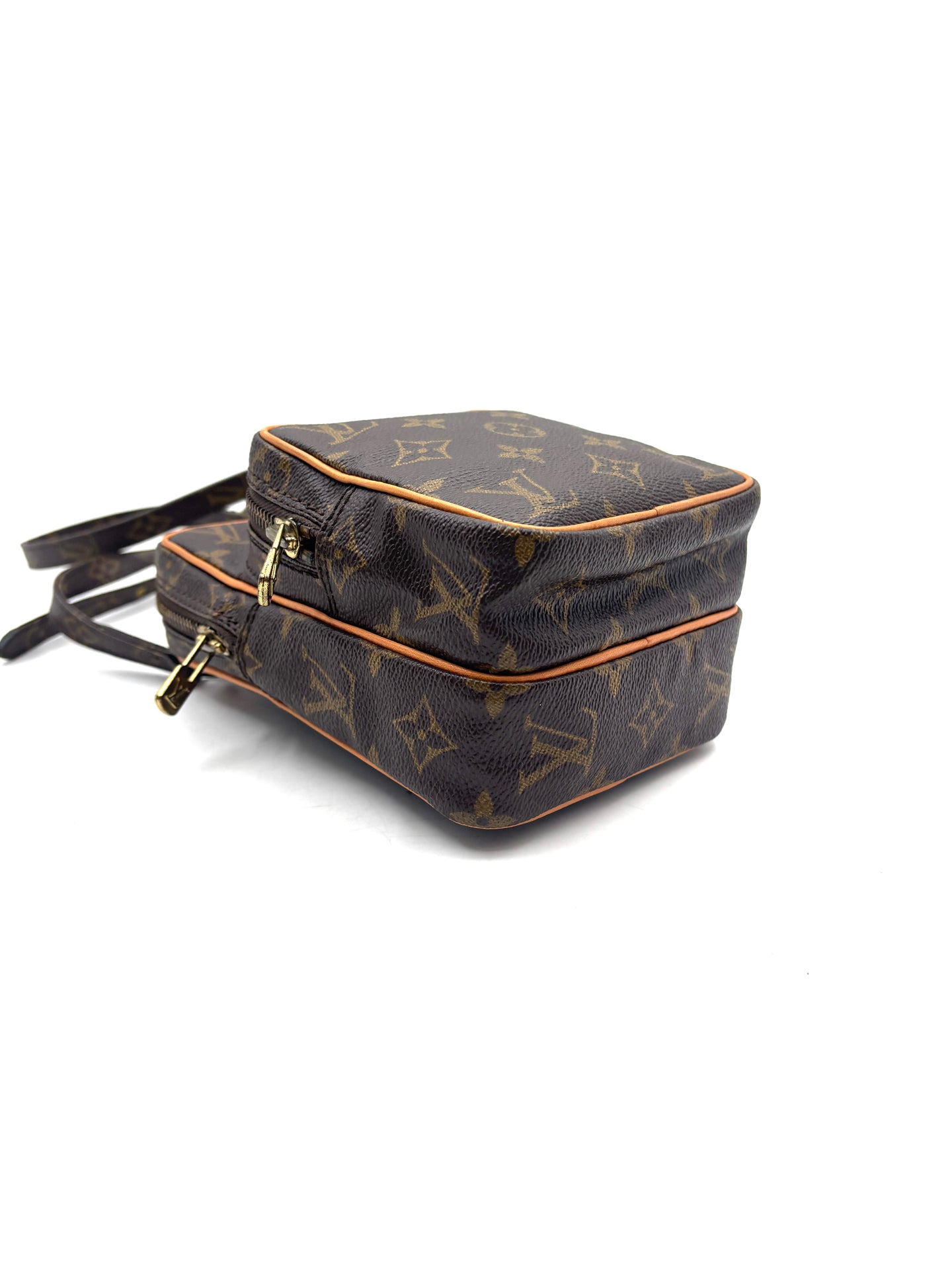 Louis Vuitton - Monogram Vertical Double Camera Bag - Monogram coated canvas with natural vachetta leather trim - Brown - (Small)
