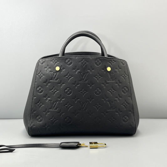 Louis Vuitton - Montaigne BB - Leather - Black - (mini)