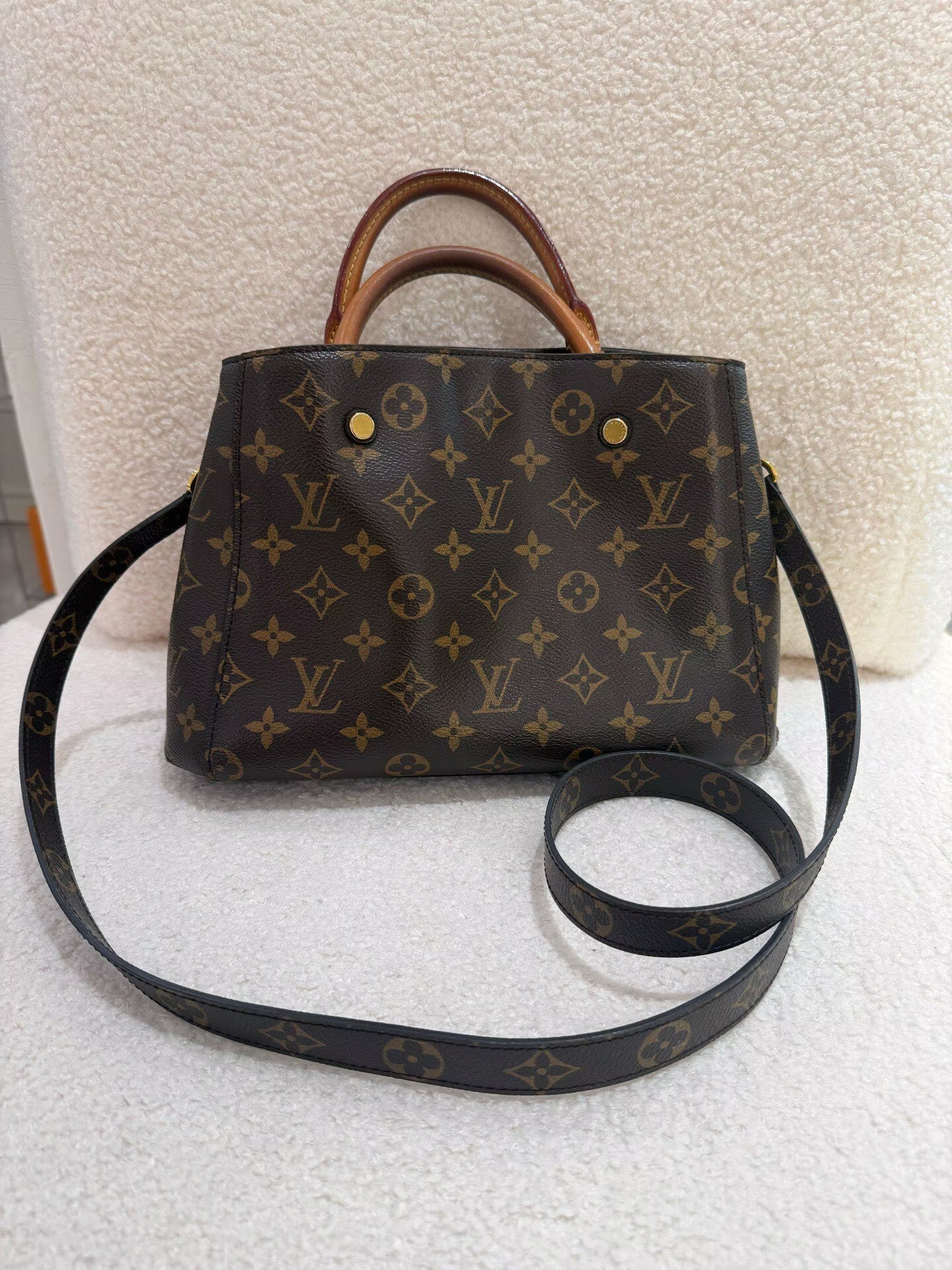 Louis Vuitton - Montaigne BB - Monogram coated canvas and Vachetta leather - Brown - (Mini)