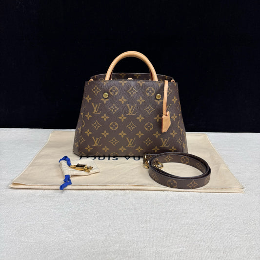 Louis Vuitton - Montaigne BB - Monogram coated canvas with natural cowhide leather trim - Brown - (medium)