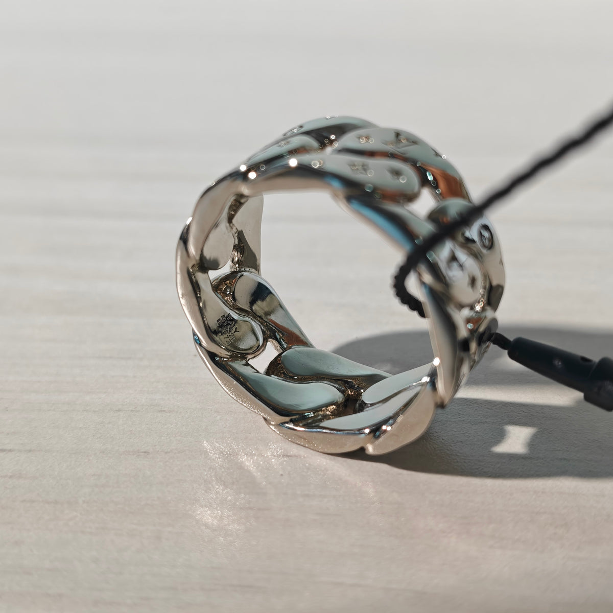 Louis Vuitton - Mosaic Cuban Ring - Silver-tone finish - Silver - (62)