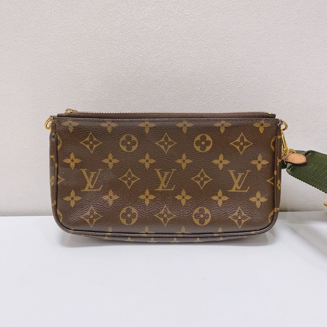 Louis Vuitton - Multi Pochette Accessoires - Monogram coated canvas with natural cowhide leather trim and textile strap - Brown - (medium)