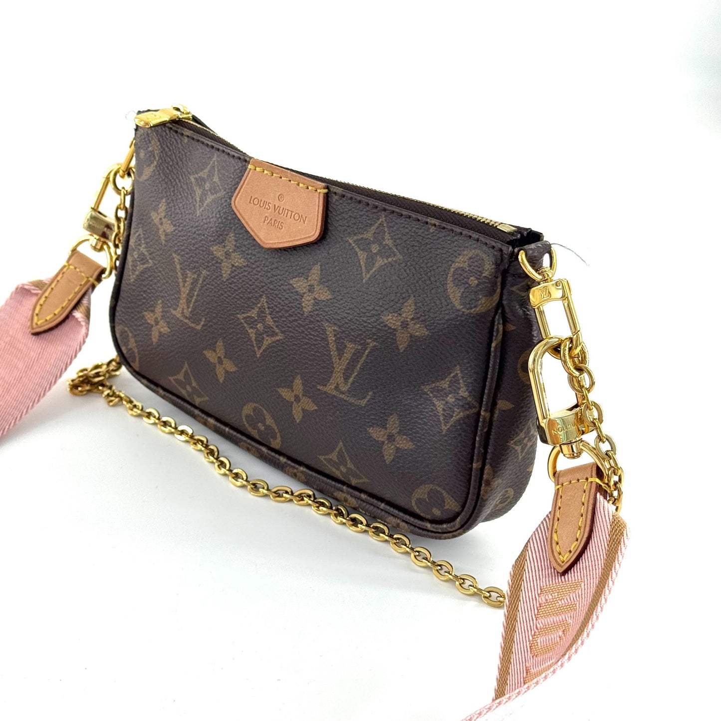 Louis Vuitton - Multi-Pochette Accessoires - Monogram coated canvas with natural cowhide leather trim and textile strap - Brown - (mini)