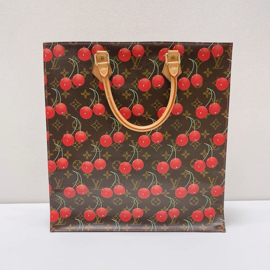 Louis Vuitton - Murakami Monogram Cherry Music Score Tote Bag - Coated Monogram Canvas with Vachetta Leather - Multicolour - (Large)