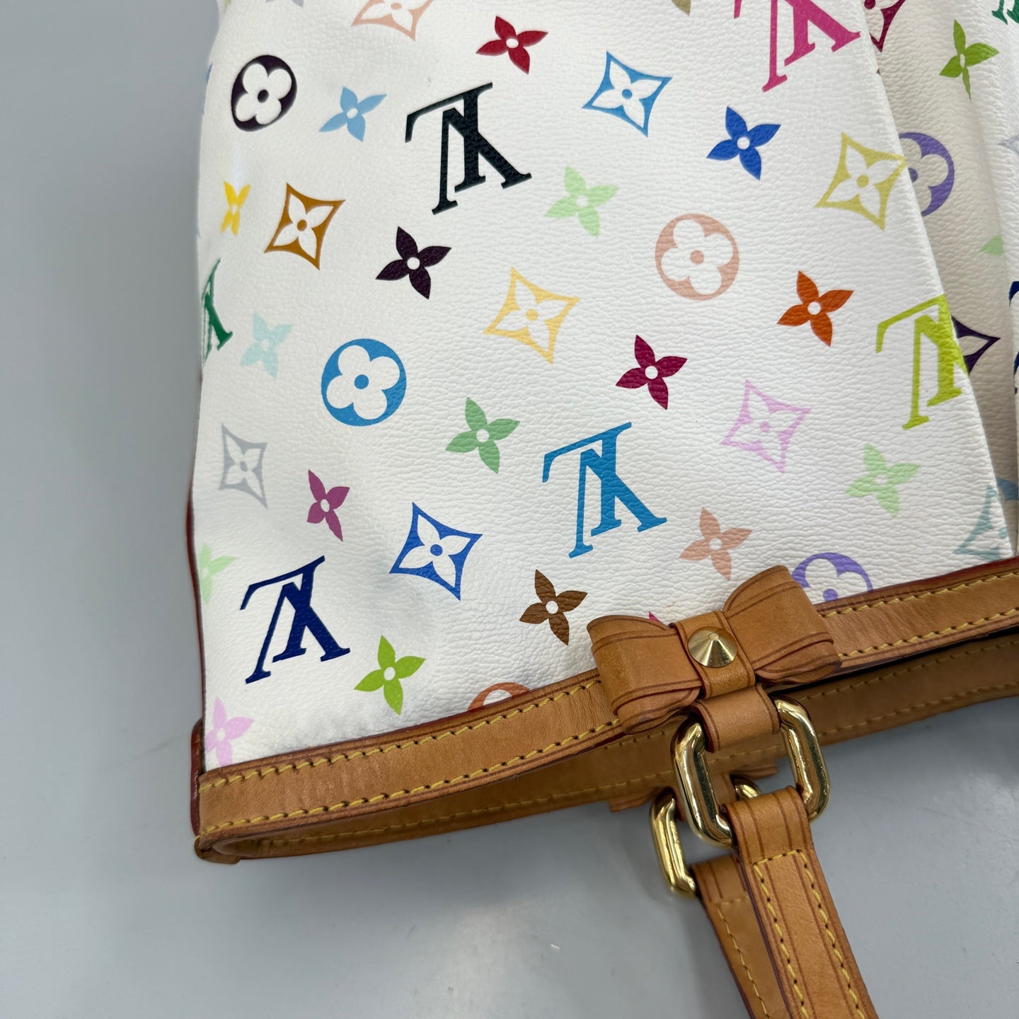 Louis Vuitton - Murakami White Multicolor Palladium Tote - Leather - Multicolour - (Medium)