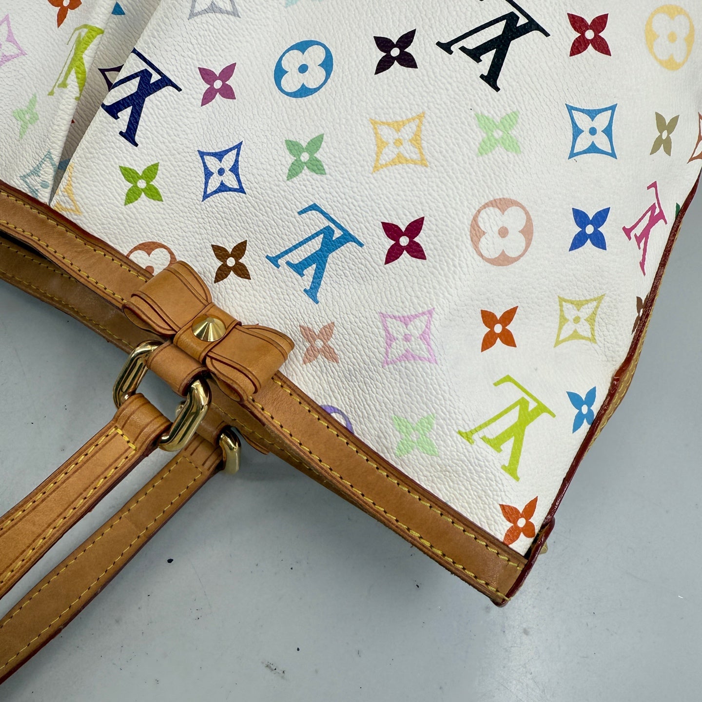 Louis Vuitton - Murakami White Multicolor Palladium Tote - Leather - Multicolour - (Medium)