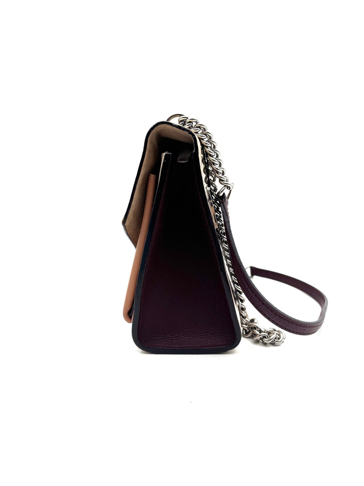 Louis Vuitton - MyLockme Envelope Bag - Grained cowhide leather - Beige, Light Brown, and Burgundy with Silver-Tone Hardware - (small)