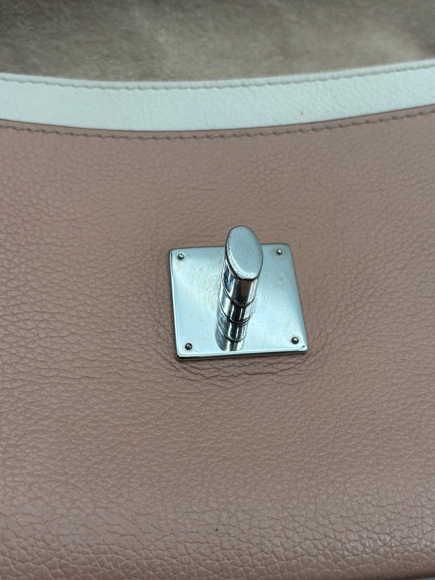 Louis Vuitton - MyLockme Envelope Bag - Grained cowhide leather - Beige, Light Brown, and Burgundy with Silver-Tone Hardware - (small)
