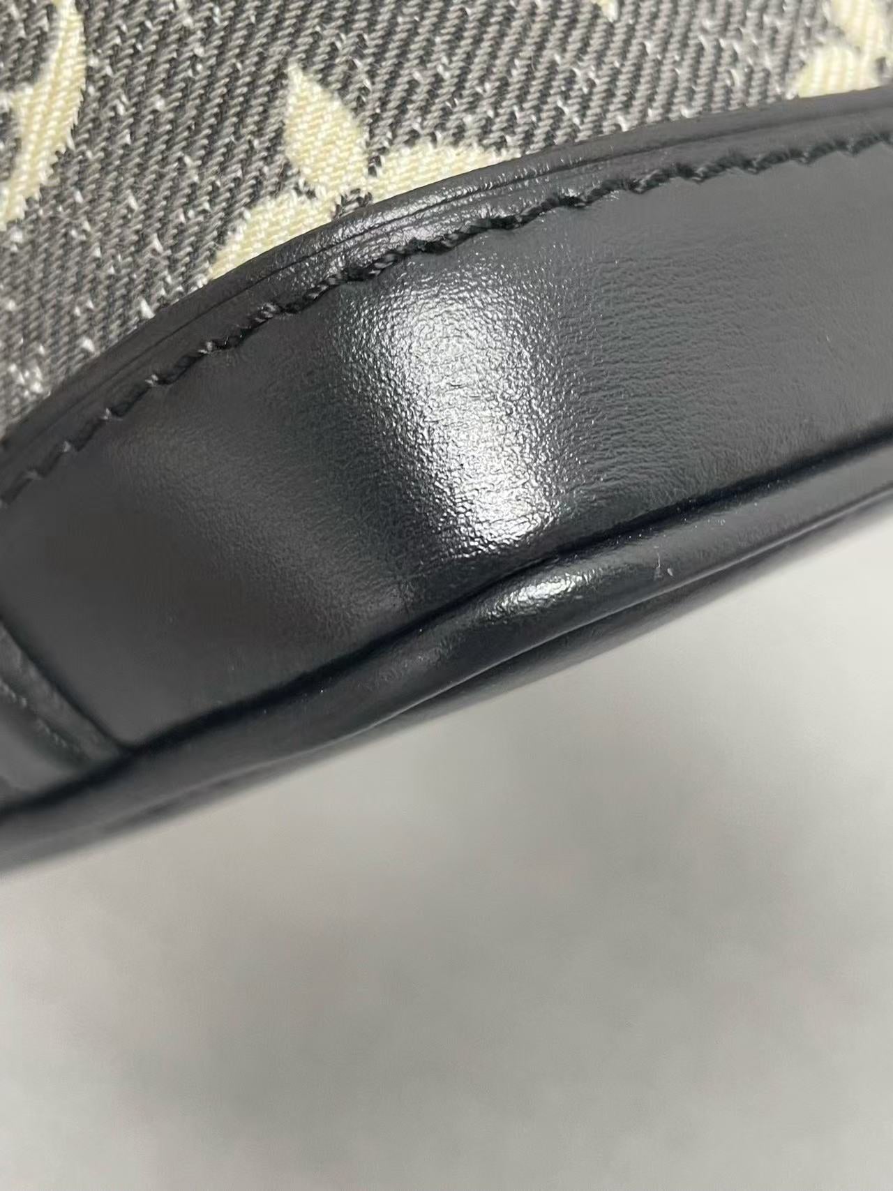 Louis Vuitton - Nano Noé - Denim - Black and White Monogram on Grey Denim with Black Leather Trim - (mini)