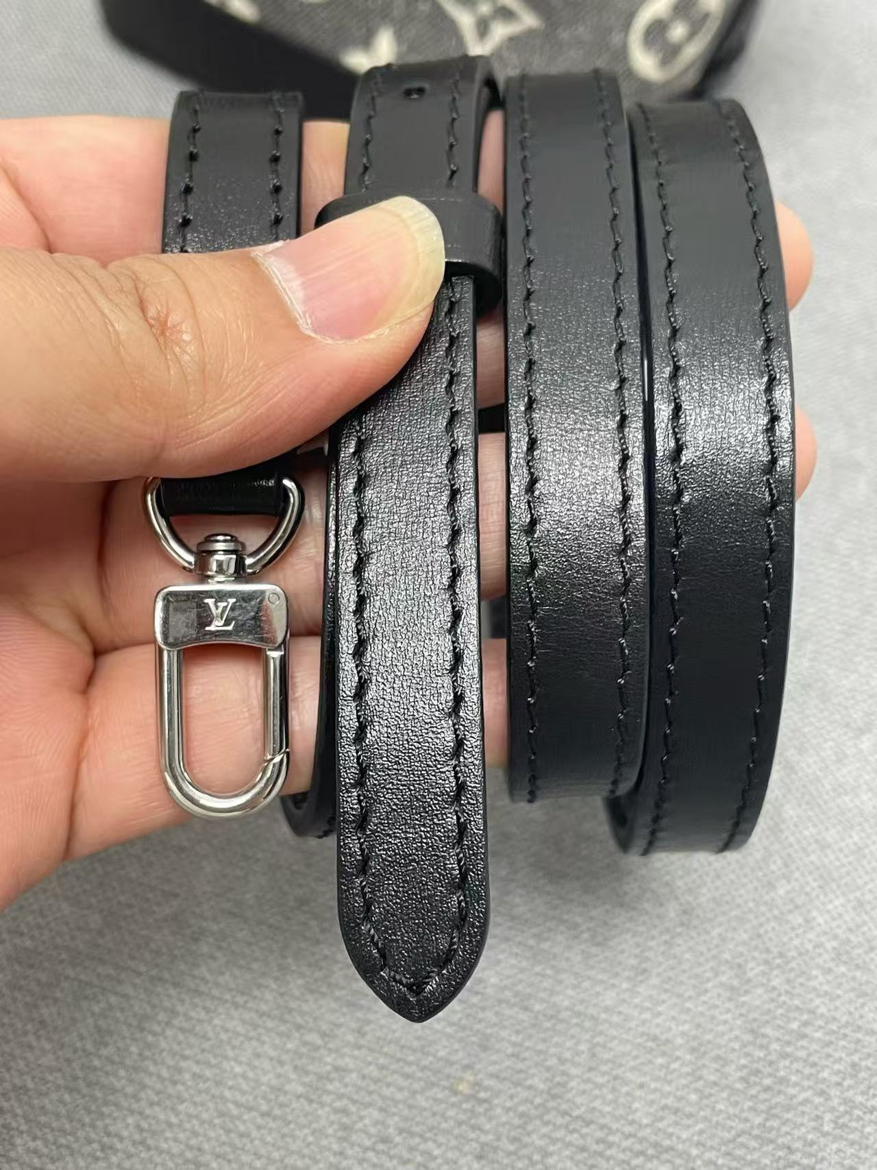 Louis Vuitton - Nano Noé - Denim - Black and White Monogram on Grey Denim with Black Leather Trim - (mini)
