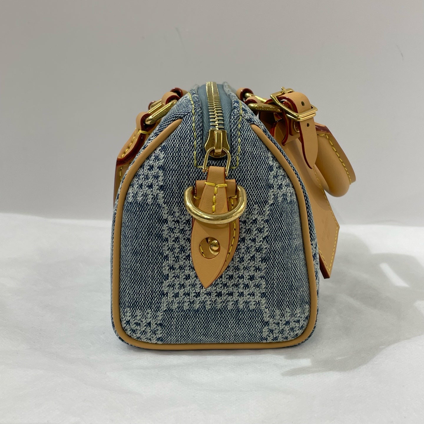 Louis Vuitton - Nano Speedy - Denim and Vachetta leather - Blue - (mini)