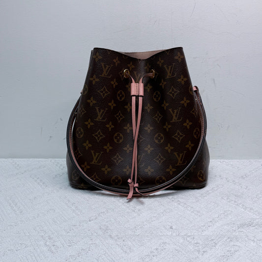 Louis Vuitton - Neo Noe - Monogram coated canvas with leather trim - Brown with Pink Accents - (medium)