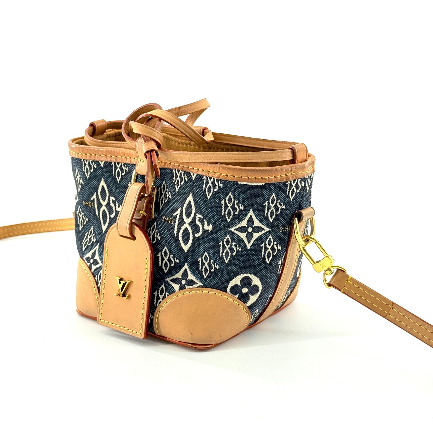 Louis Vuitton - NeoNoe Bucket Bag - Denim jacquard with natural Vachetta leather trim - Blue - (mini)