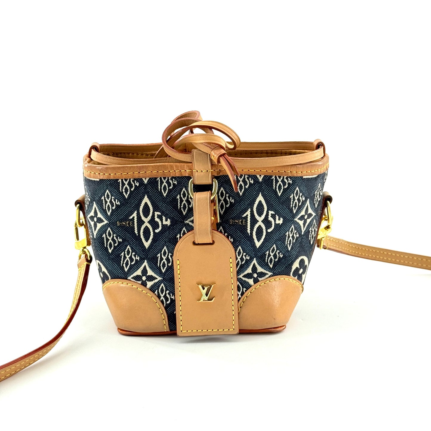 Louis Vuitton - NeoNoe Bucket Bag - Denim jacquard with natural Vachetta leather trim - Blue - (mini)