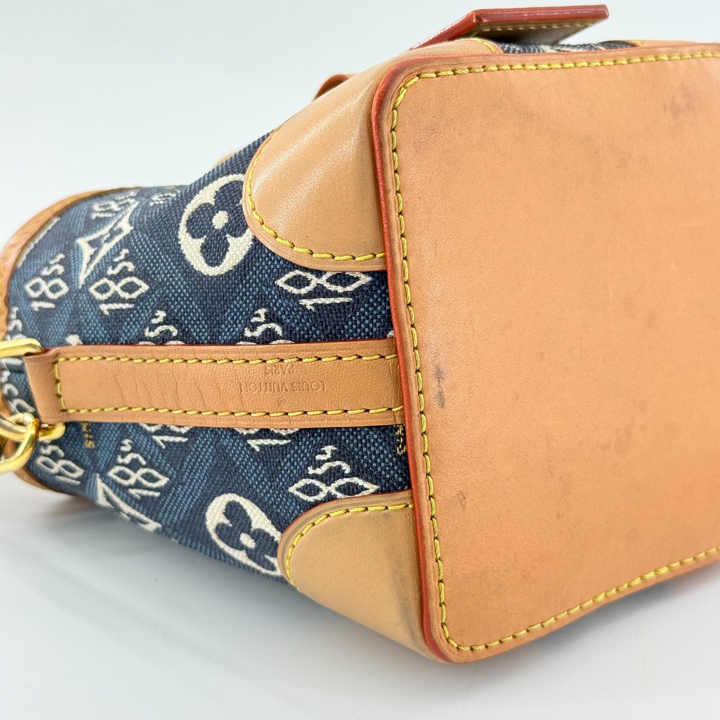 Louis Vuitton - NeoNoe Bucket Bag - Denim jacquard with natural Vachetta leather trim - Blue - (mini)