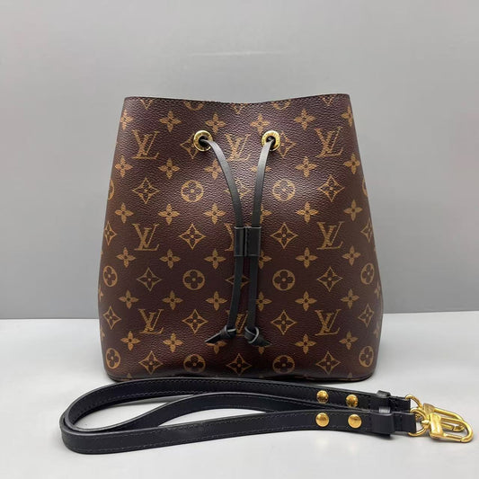 Louis Vuitton - NeoNoe - Monogram coated canvas with black leather trim - Brown with Black accents - (Medium)