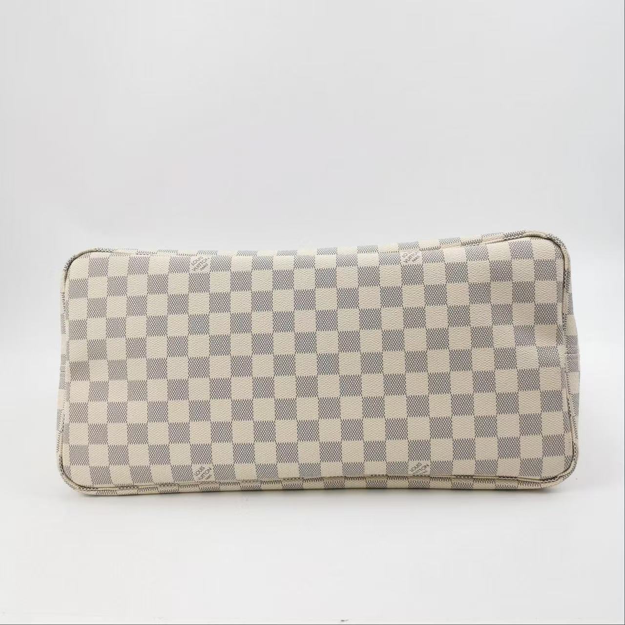 Louis Vuitton - Neverfull GM - Damier Azur coated canvas and Vachetta leather - Beige and White - (Large)