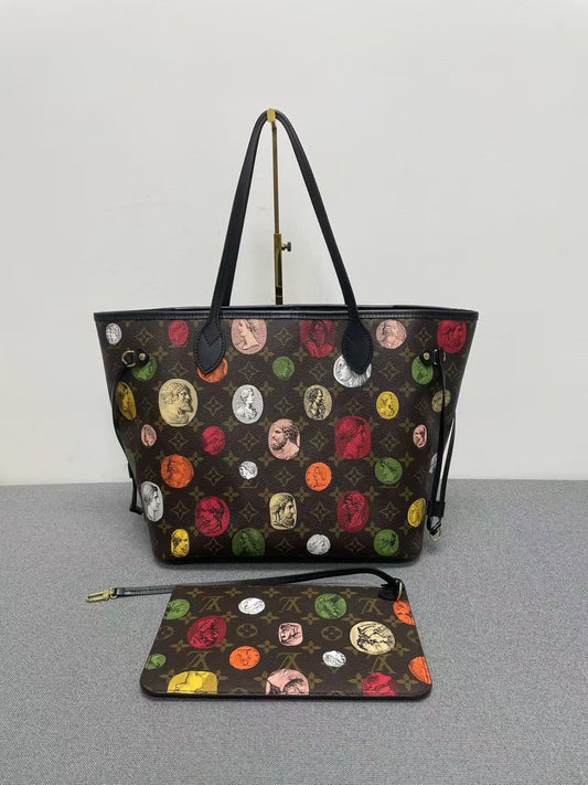Louis Vuitton - Neverfull MM x Fornasetti - Monogram coated canvas with leather trim - Multicolour - (Medium)