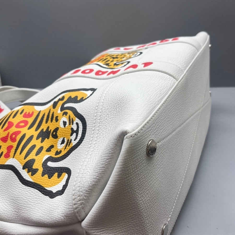 Louis Vuitton - Nigo Tiger Print Tote Bag - Leather - White - (Large)