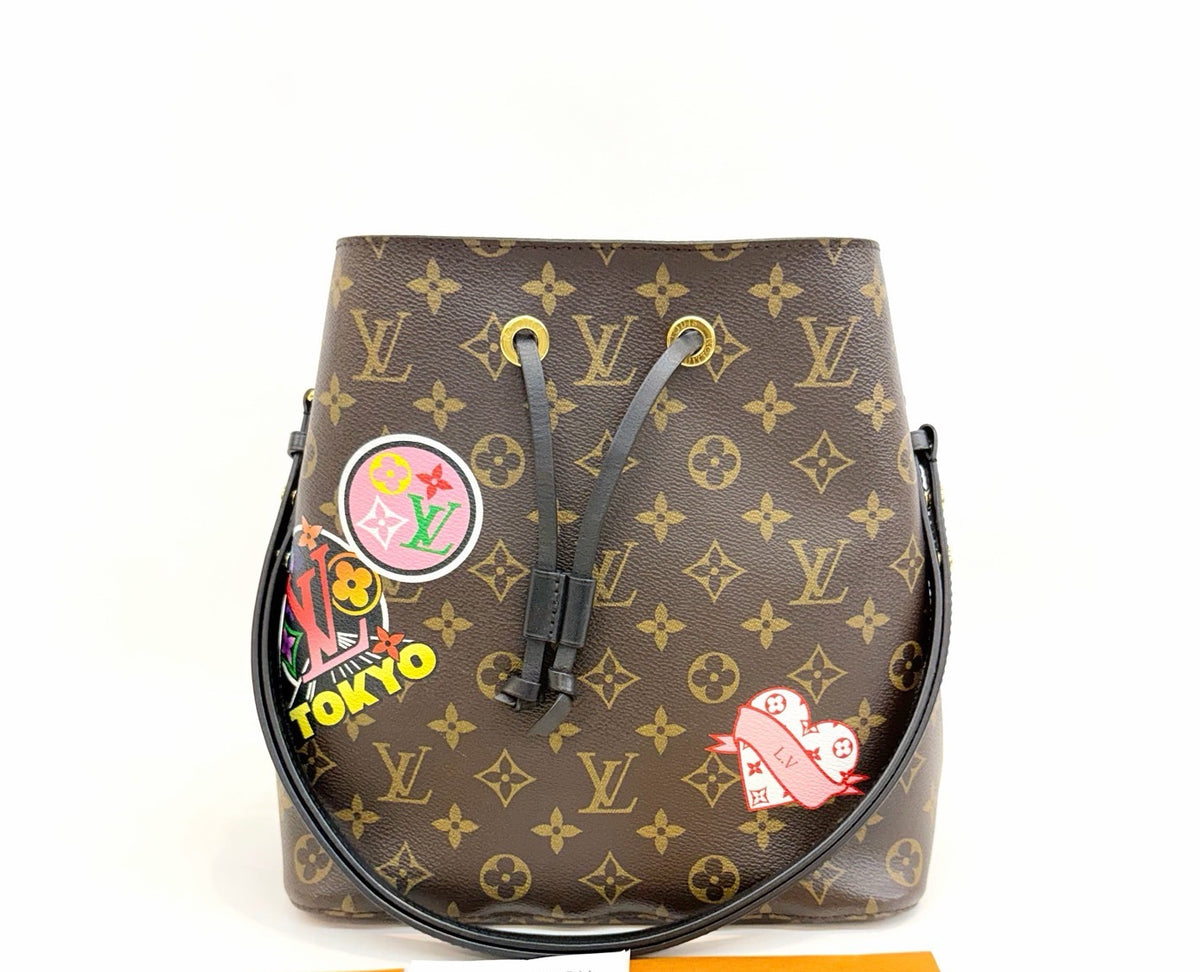 Louis Vuitton - Noe Bucket Bag with Stickers - Synthetic - Brown - (medium)