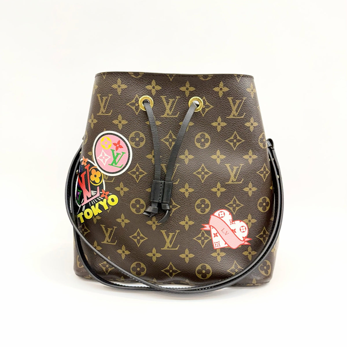 Louis Vuitton - Noe Bucket Bag with Stickers - Synthetic - Brown - (medium)