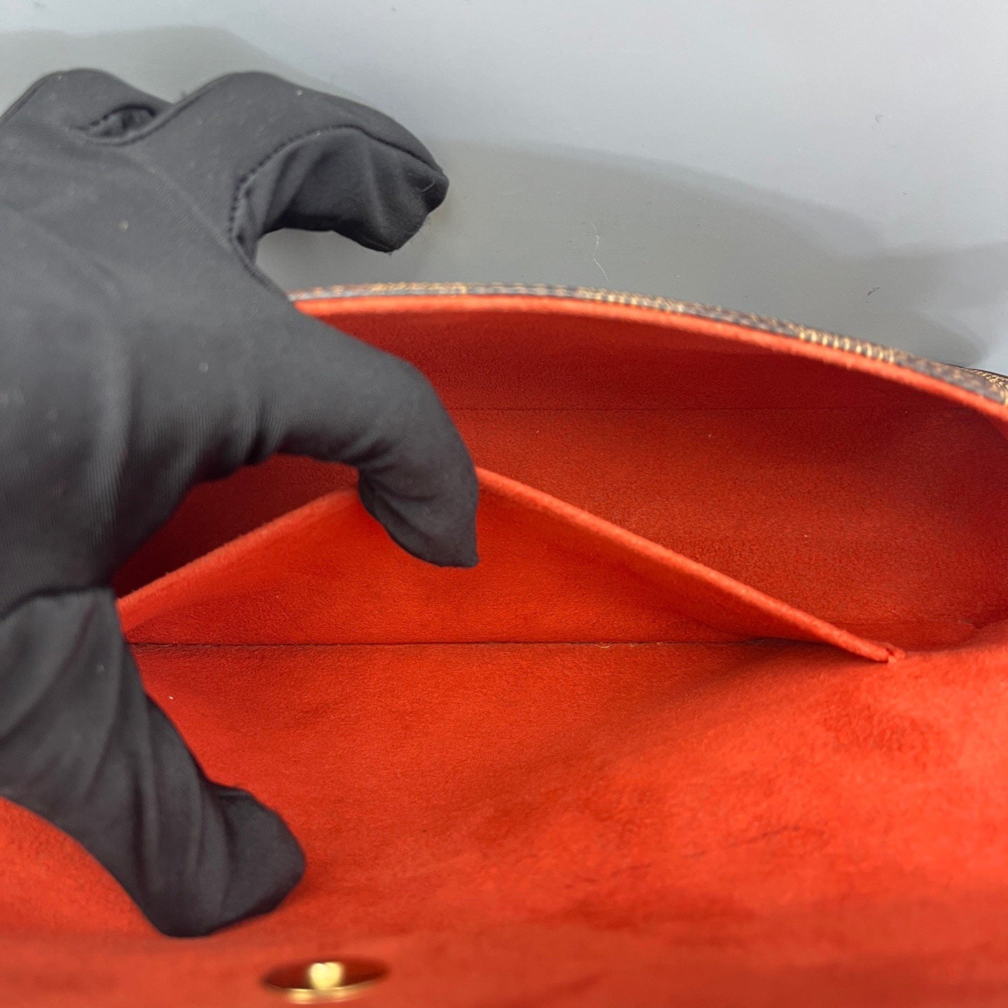 Louis Vuitton - Omotesando Flap Bag - Damier Ebène coated canvas with leather trim and suede interior - Brown with Orange Interior - (small)