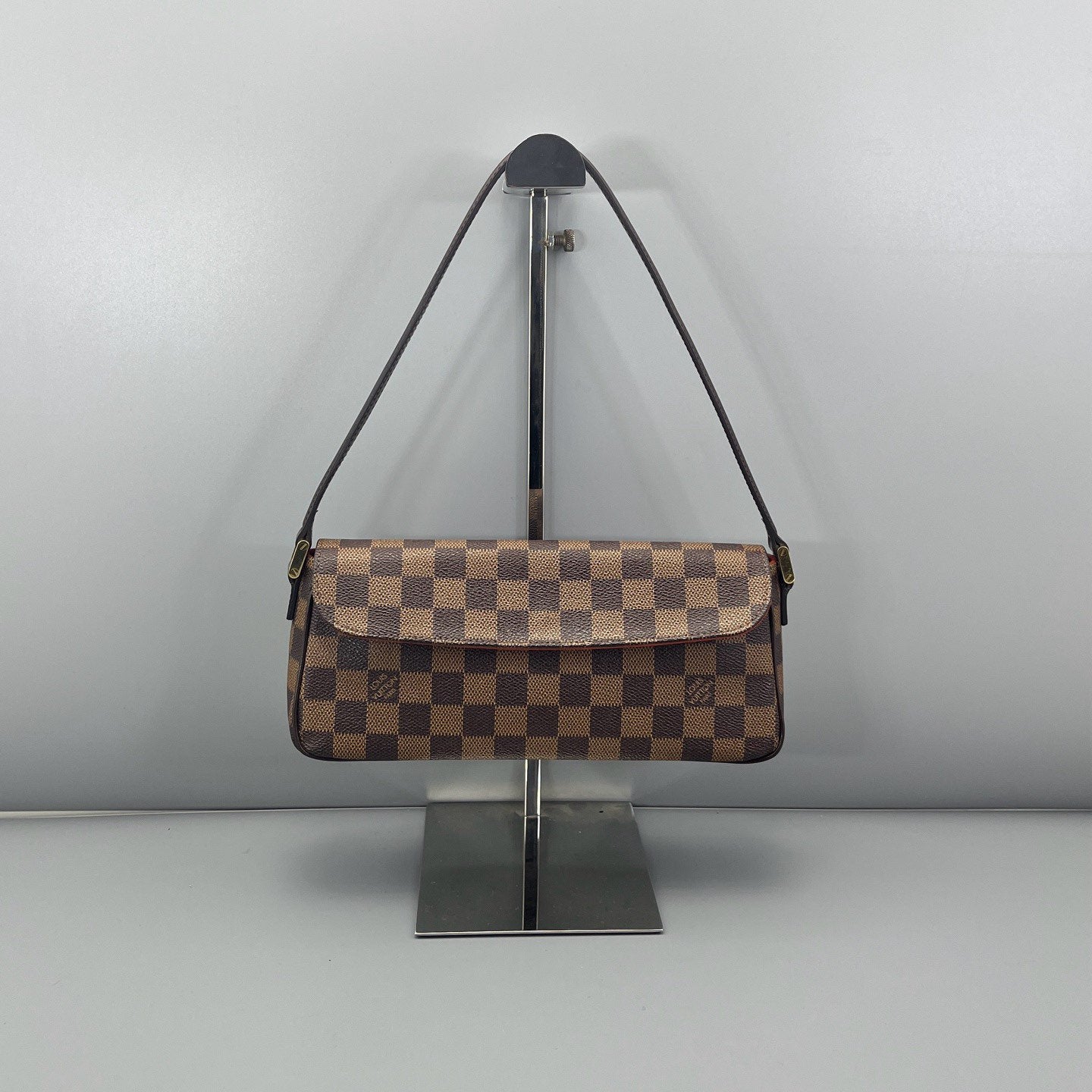 Louis Vuitton - Omotesando Flap Bag - Damier Ebène coated canvas with leather trim and suede interior - Brown with Orange Interior - (small)