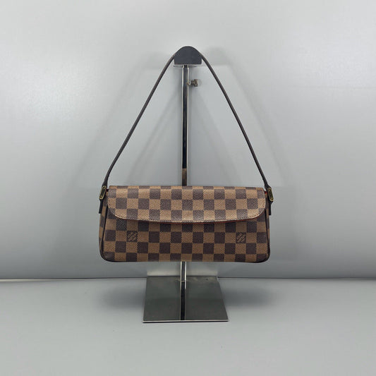 Louis Vuitton - Omotesando Flap Bag - Damier Ebène coated canvas with leather trim and suede interior - Brown with Orange Interior - (small)