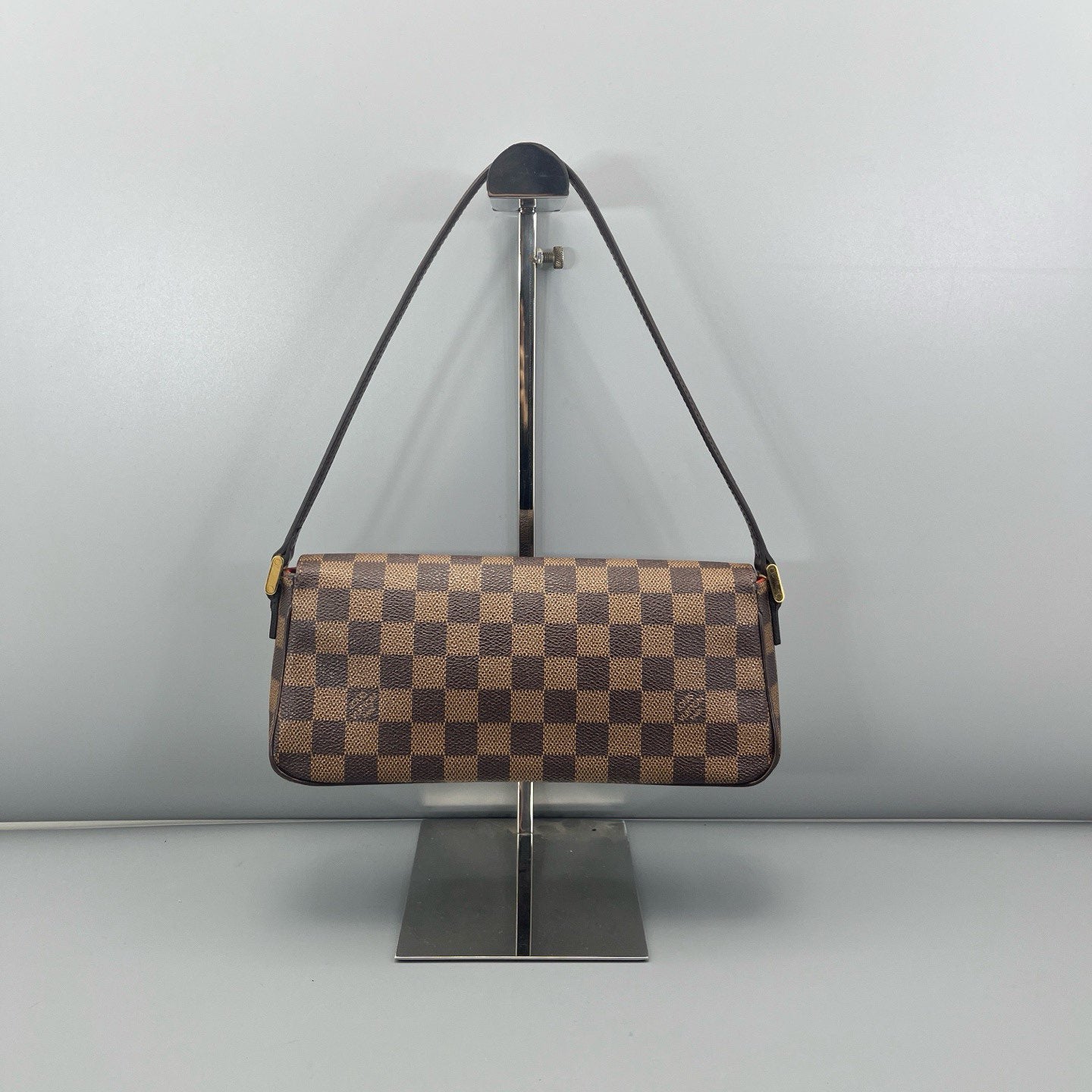 Louis Vuitton - Omotesando Flap Bag - Damier Ebène coated canvas with leather trim and suede interior - Brown with Orange Interior - (small)