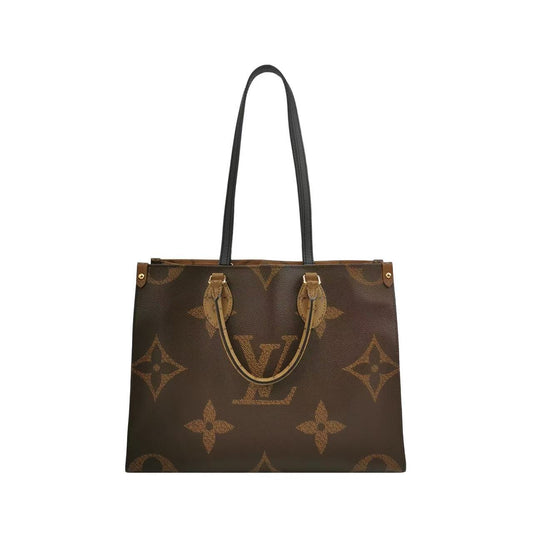 Louis Vuitton - Onthego - Coated canvas with cowhide leather trim - Brown and Tan with Red Interior - (Large)