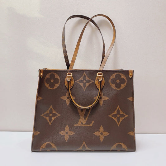 Louis Vuitton - OnTheGo GM - Monogram and Monogram Reverse coated canvas with leather trim - Brown - (Large)