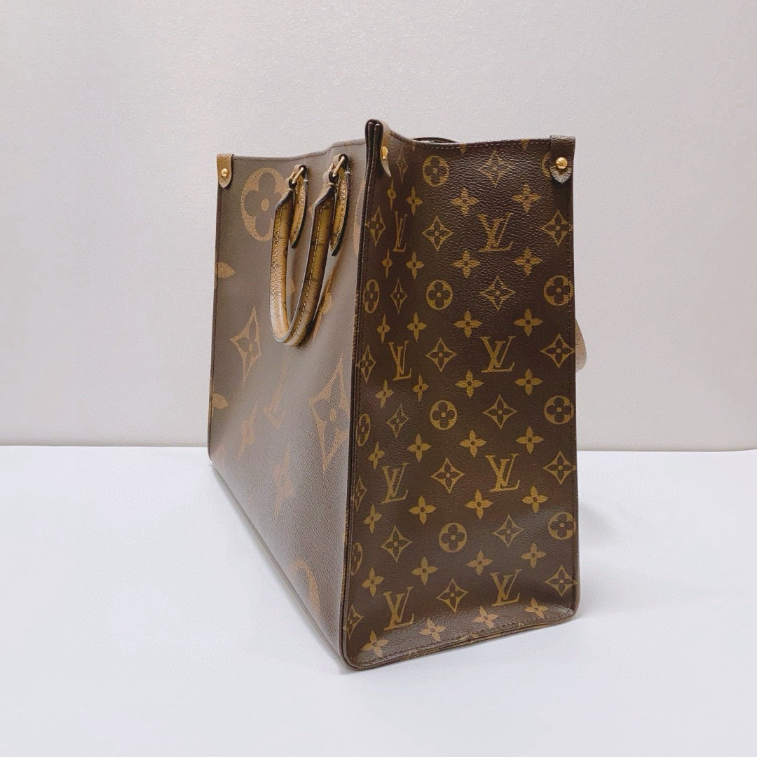 Louis Vuitton - OnTheGo GM - Monogram and Monogram Reverse coated canvas with leather trim - Brown - (Large)