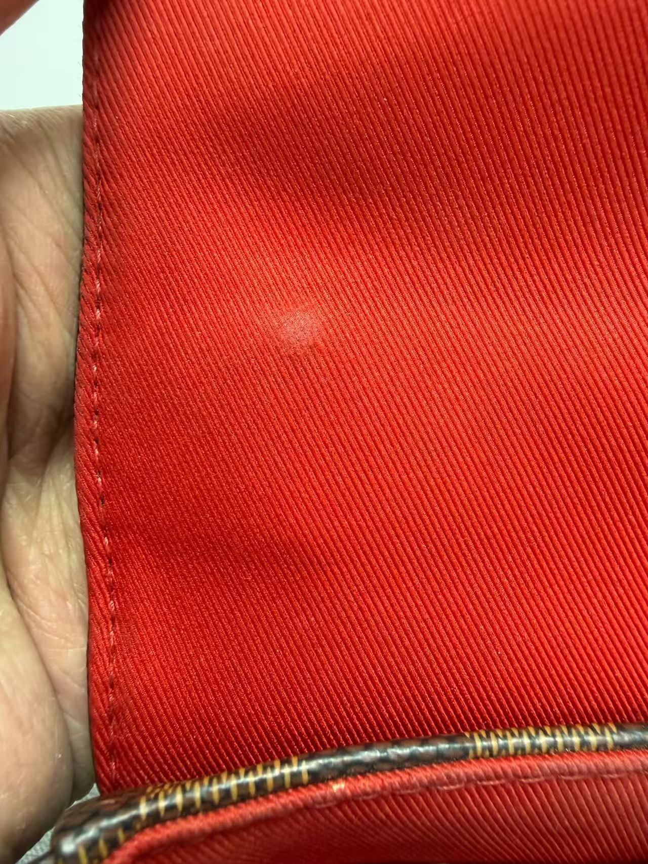 Louis Vuitton - Other - Damier Ebene coated canvas with smooth leather trim - Brown with red lining - (small)