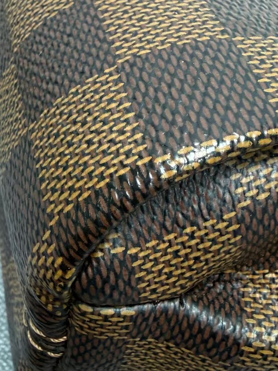 Louis Vuitton - Other - Damier Ebene coated canvas with smooth leather trim - Brown with red lining - (small)
