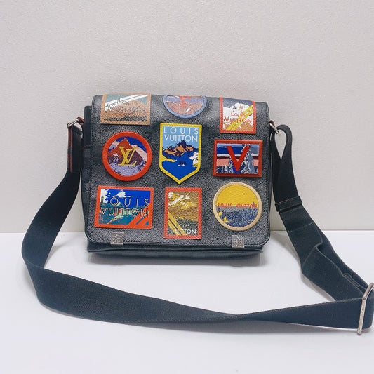 Louis Vuitton - Other - Damier Graphite canvas with leather trim and textile patches - Black with multicolour patches - (Small)