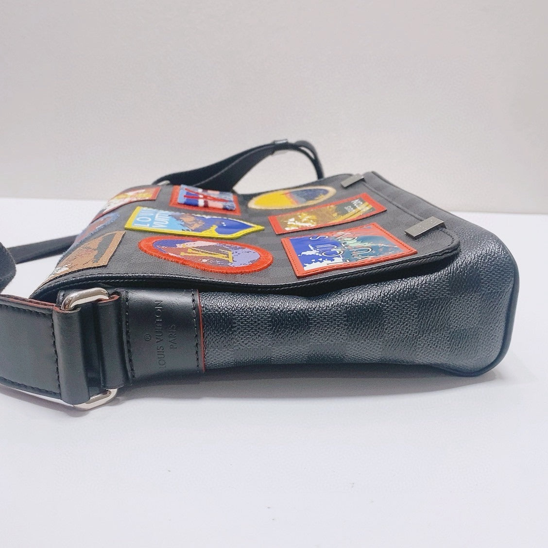 Louis Vuitton - Other - Damier Graphite canvas with leather trim and textile patches - Black with multicolour patches - (Small)