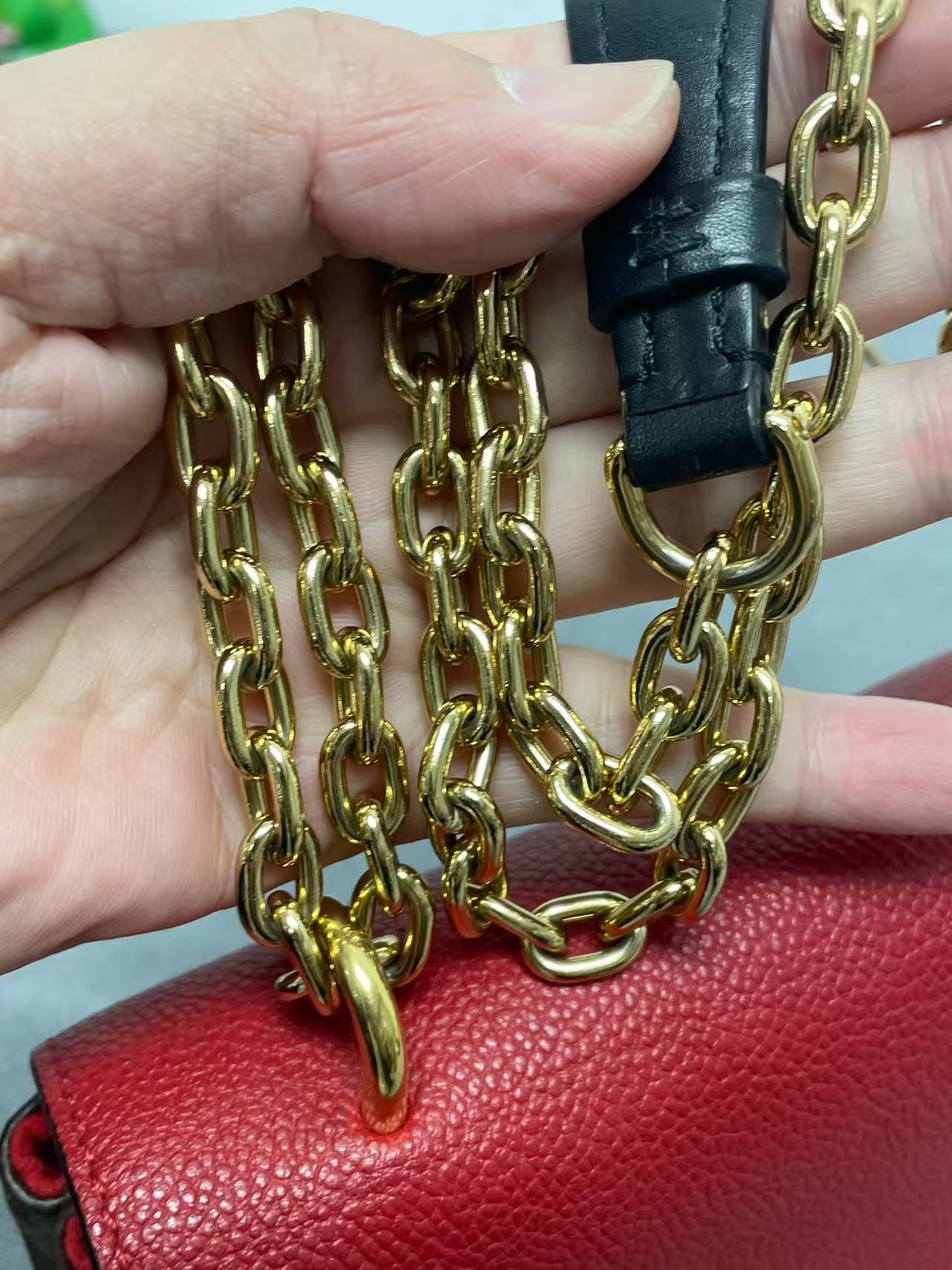 Louis Vuitton - Pallas Chain - Monogram canvas and grained leather - Red and Brown - (medium)