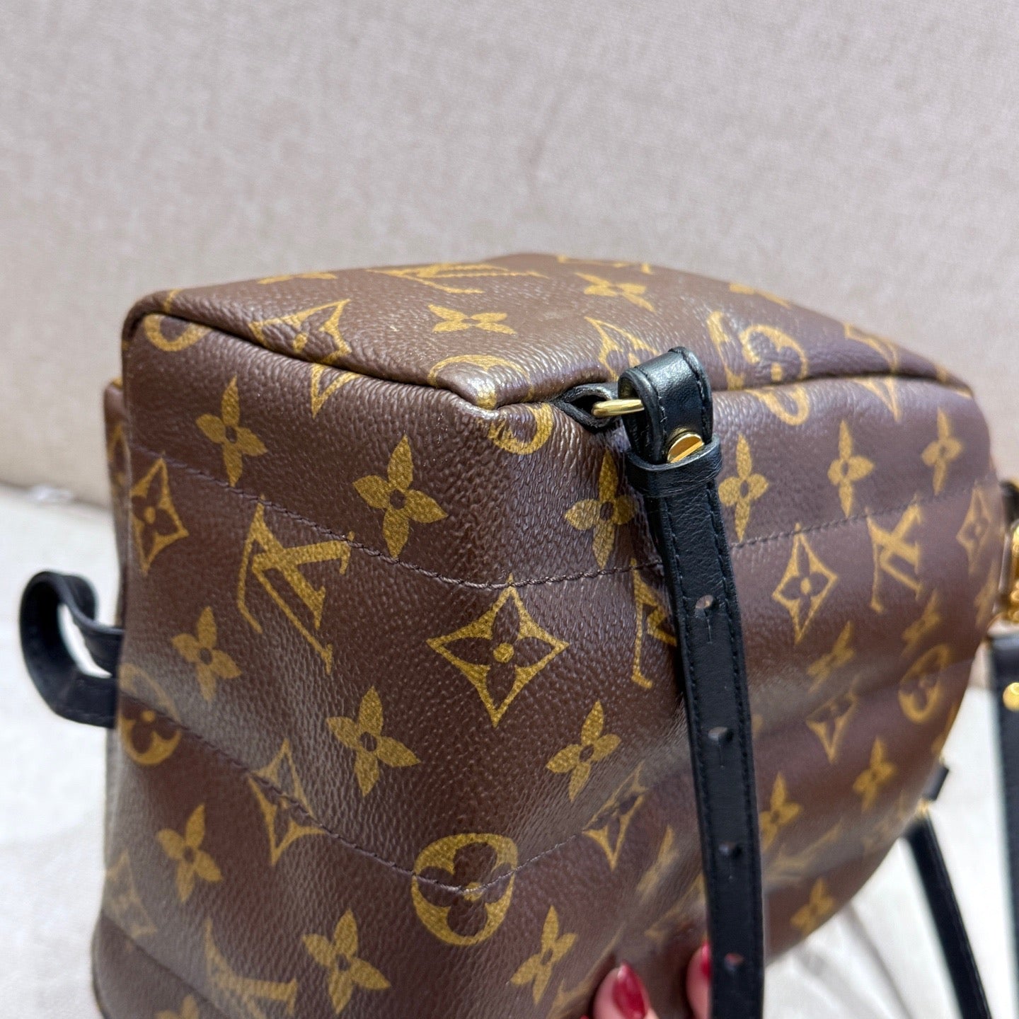 Louis Vuitton - Palm Springs Mini Backpack - Monogram coated canvas with leather trim - Brown with black accents - (mini)