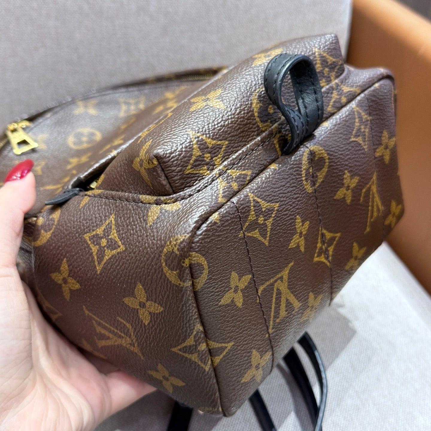 Louis Vuitton - Palm Springs Mini Backpack - Monogram coated canvas with leather trim - Brown with black accents - (mini)