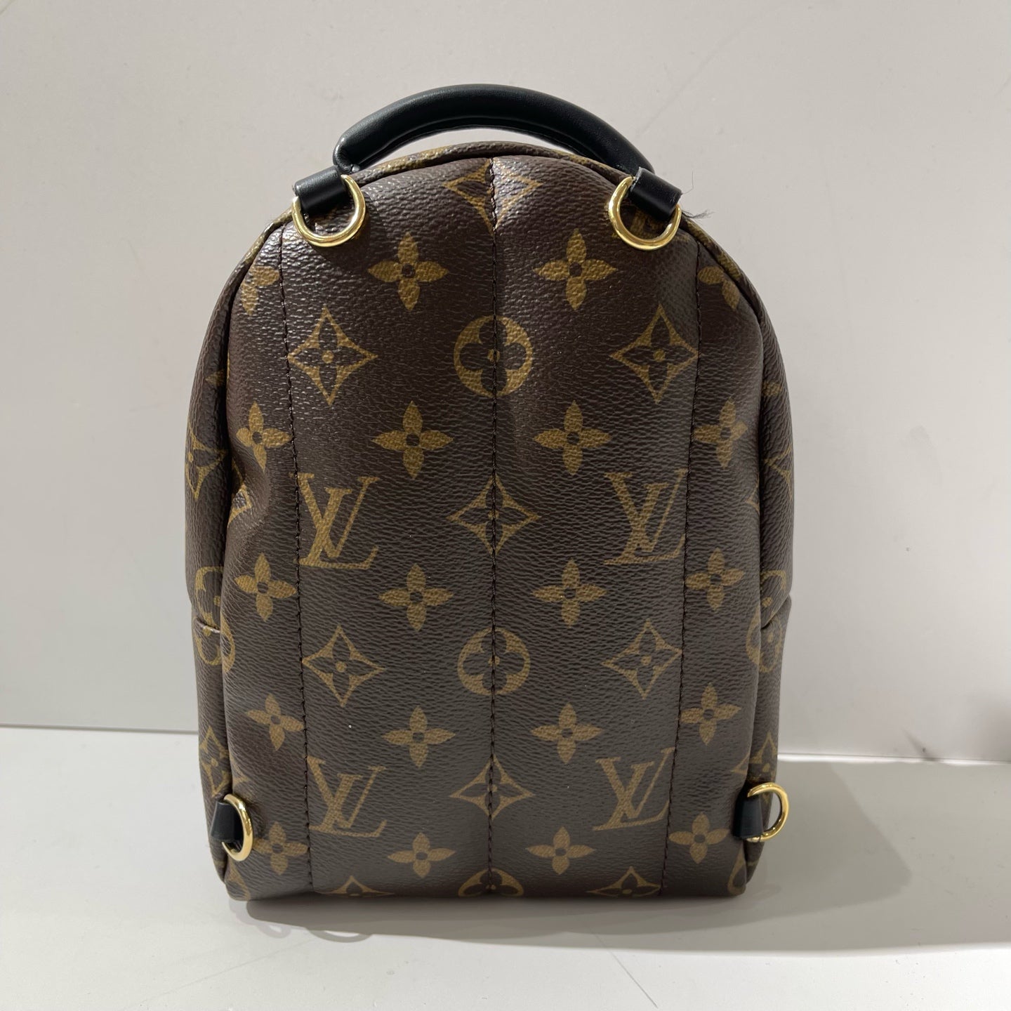 Louis Vuitton - Palm Springs Mini Backpack - Monogram coated canvas with leather trim - Brown with Multicolour Patches - (mini)
