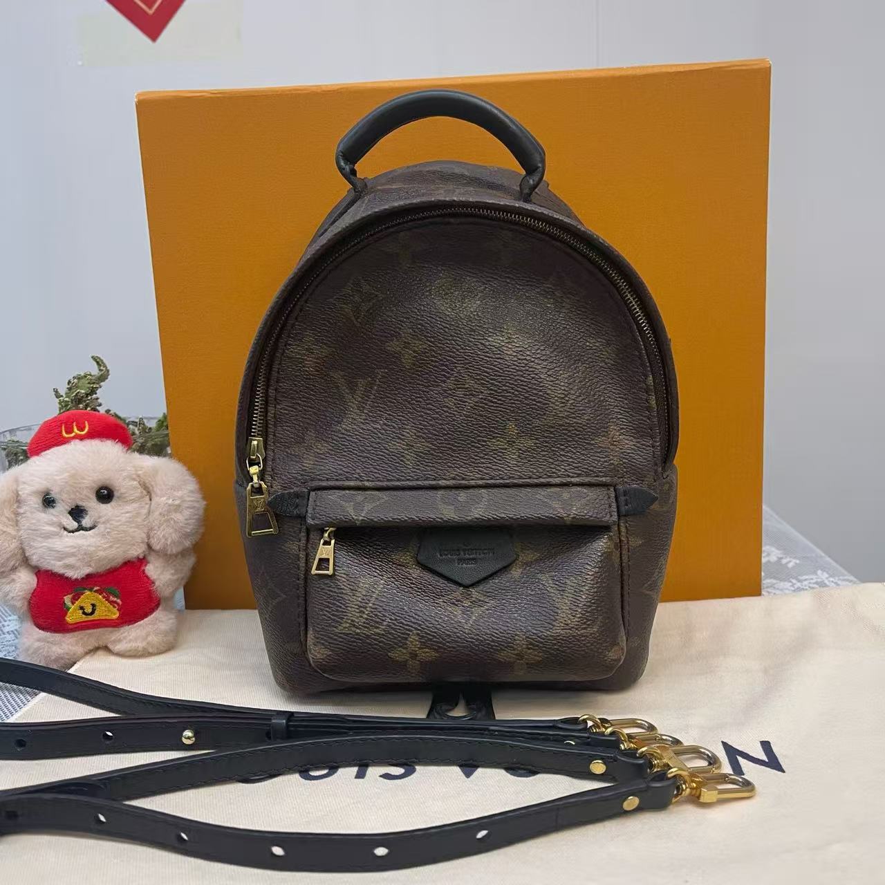 Louis Vuitton - Palm Springs Mini - Monogram coated canvas with leather trim - Brown - (mini)