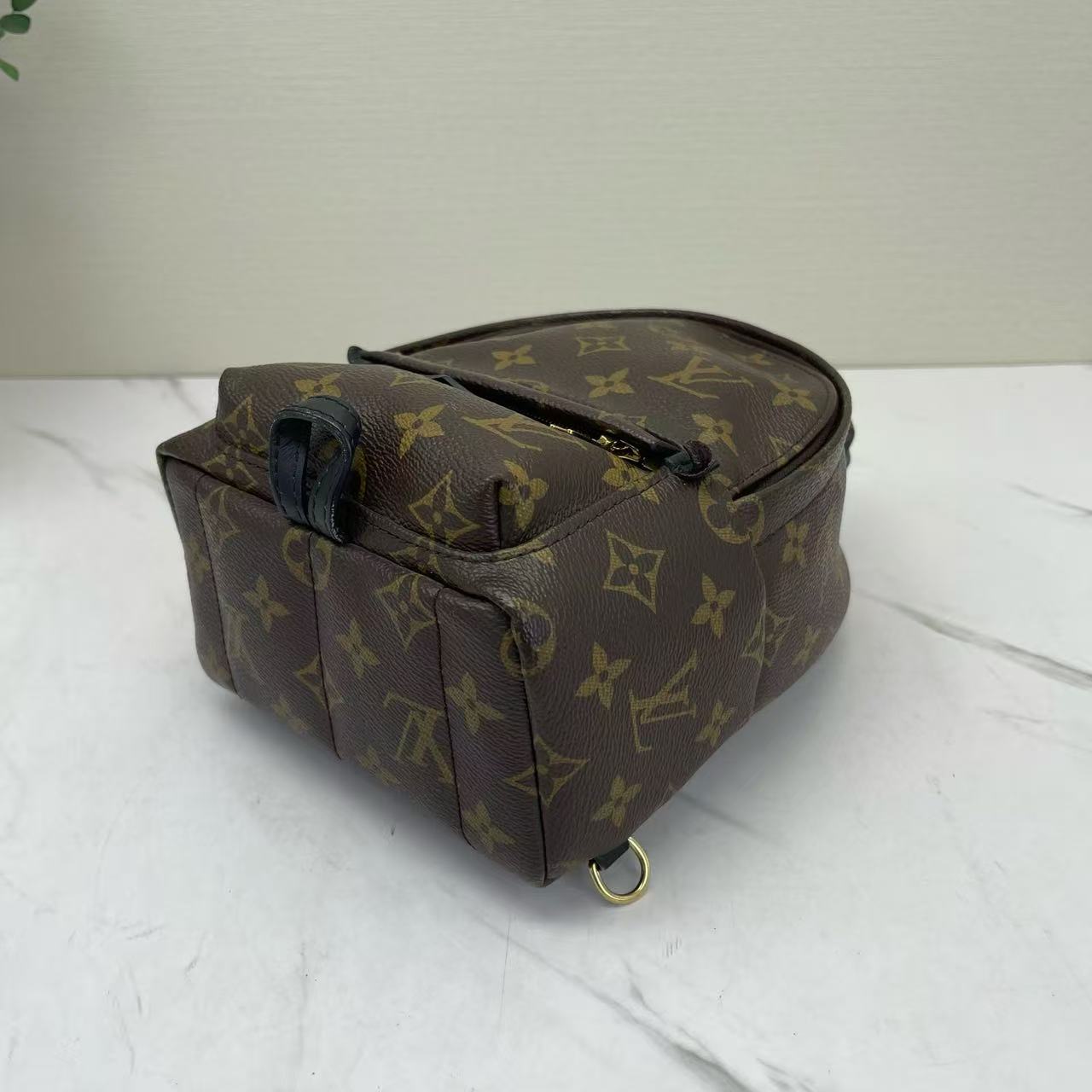 Louis Vuitton - Palm Springs Mini - Monogram coated canvas with leather trim - Brown with black trim - (mini)