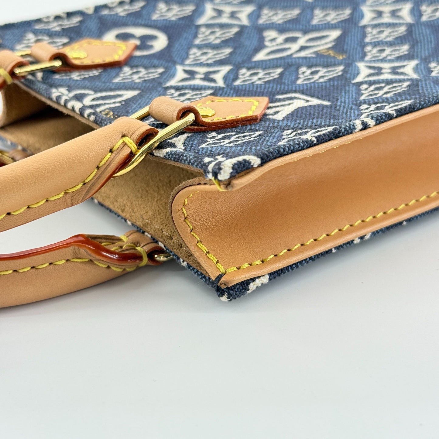 Louis Vuitton - Petit Sac Plat - Denim canvas and Vachetta leather - Blue - (mini)